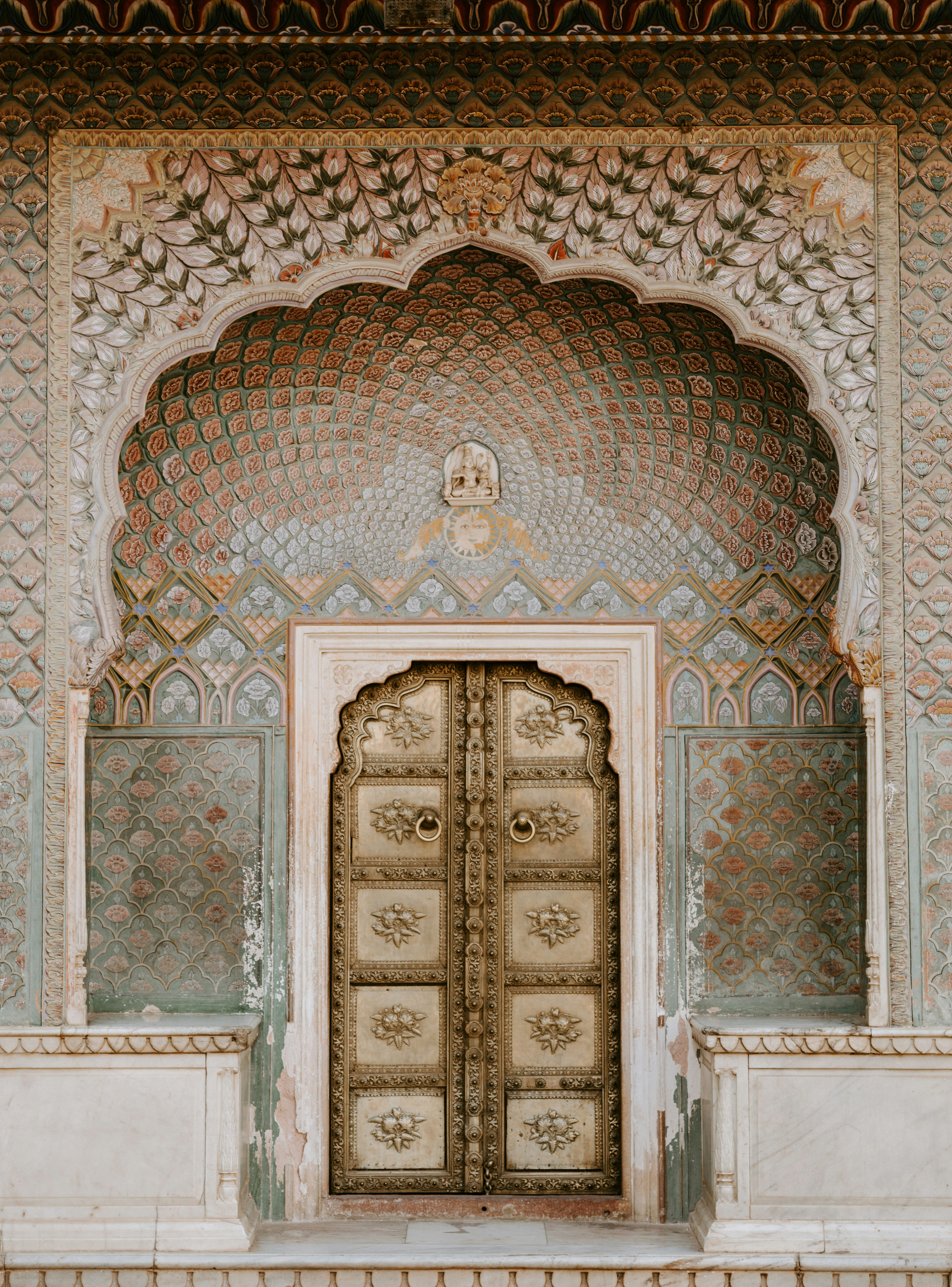 a door in india with traditional ornaments
