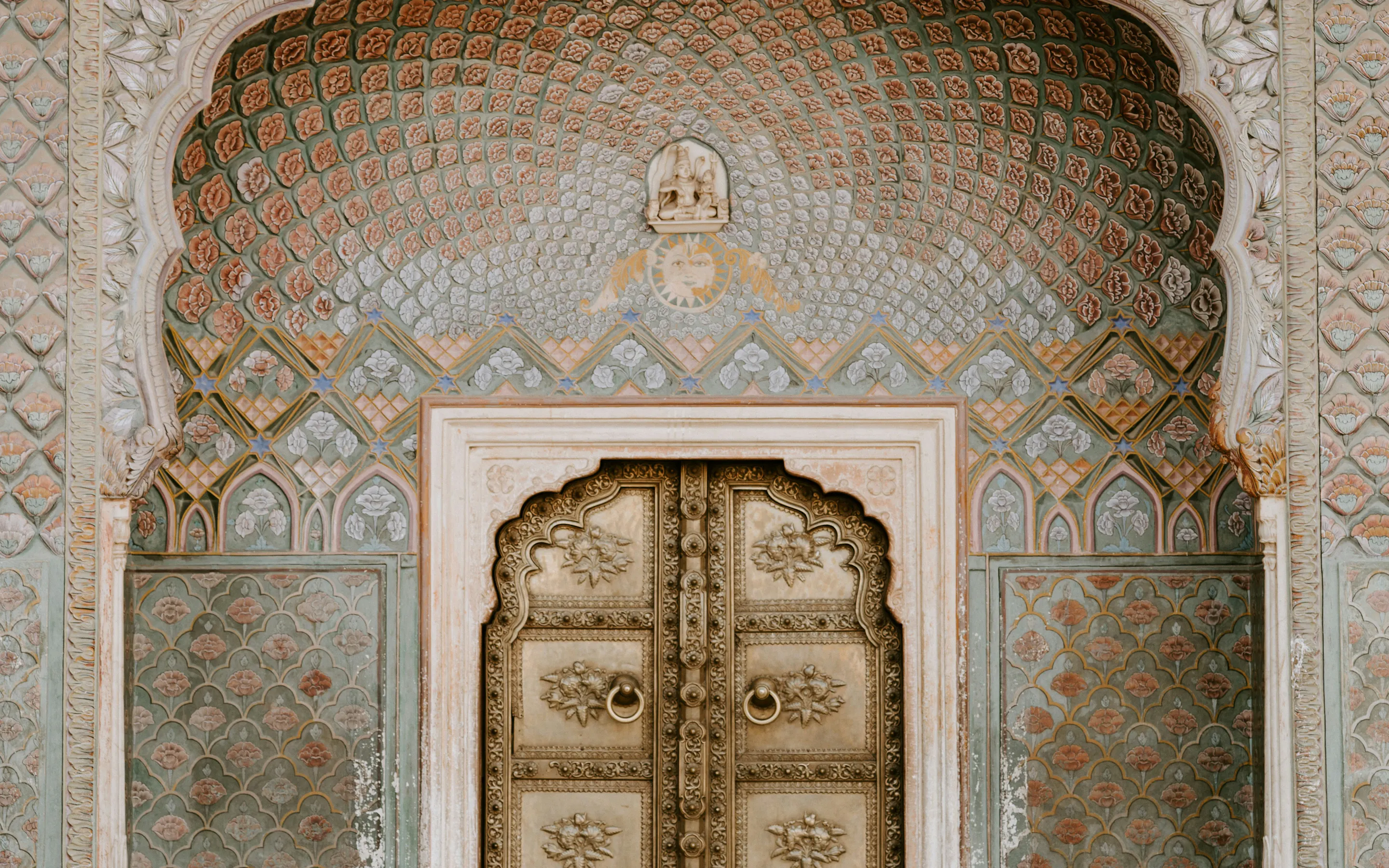 a door in india with traditional ornaments