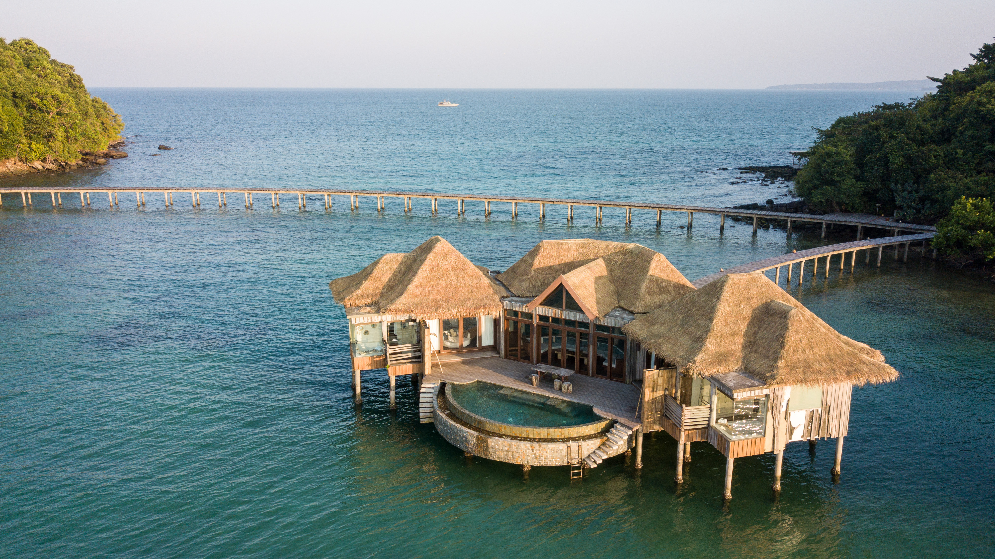 villa above the ocean with swimming pool