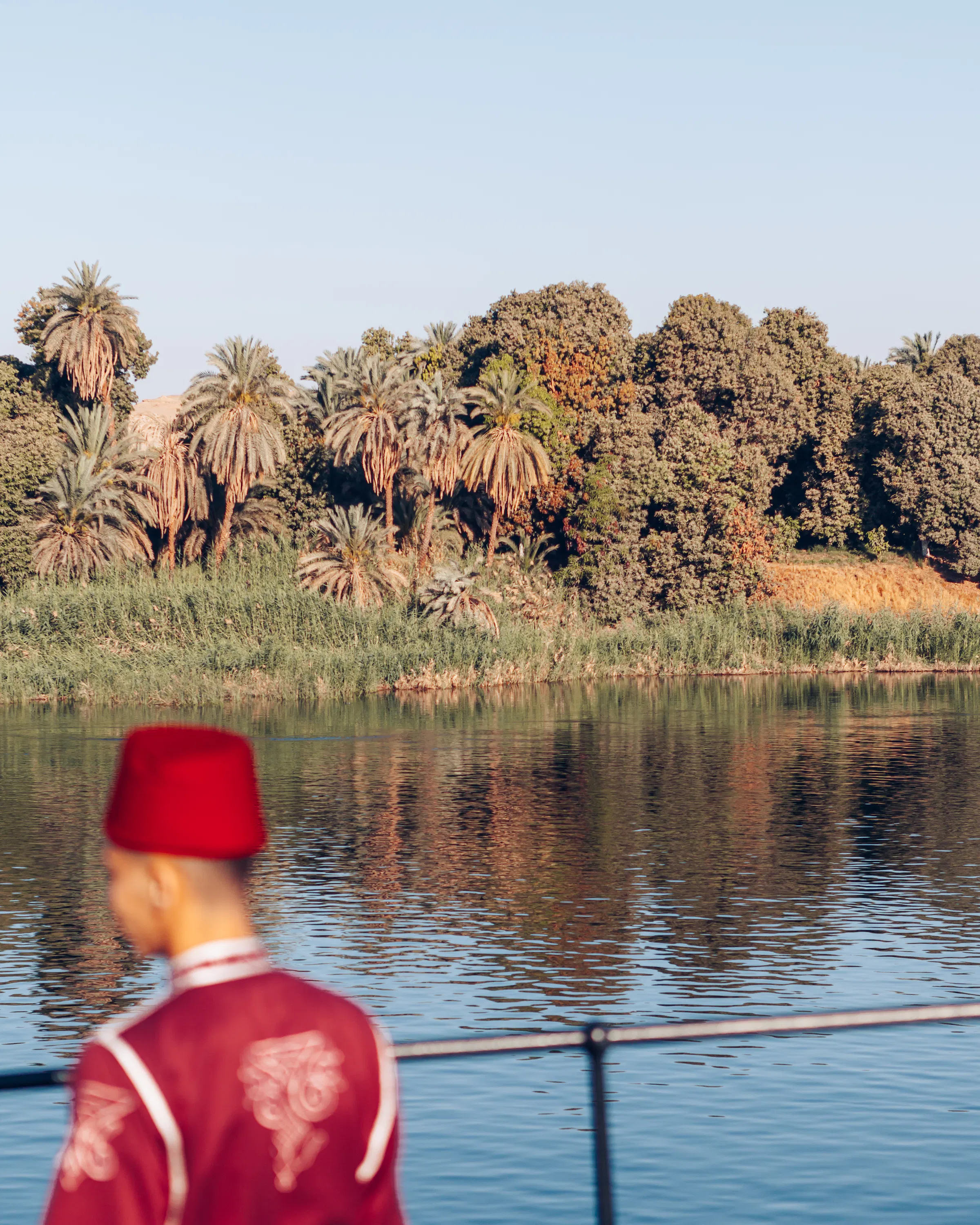 man on boat in Nile river