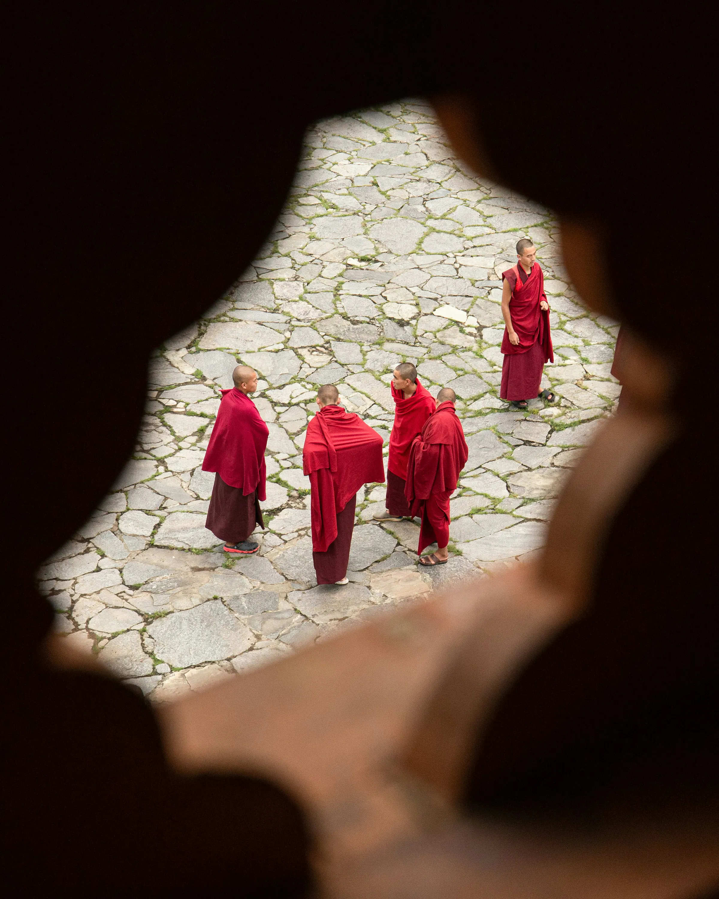 Bhudist monks in temple
