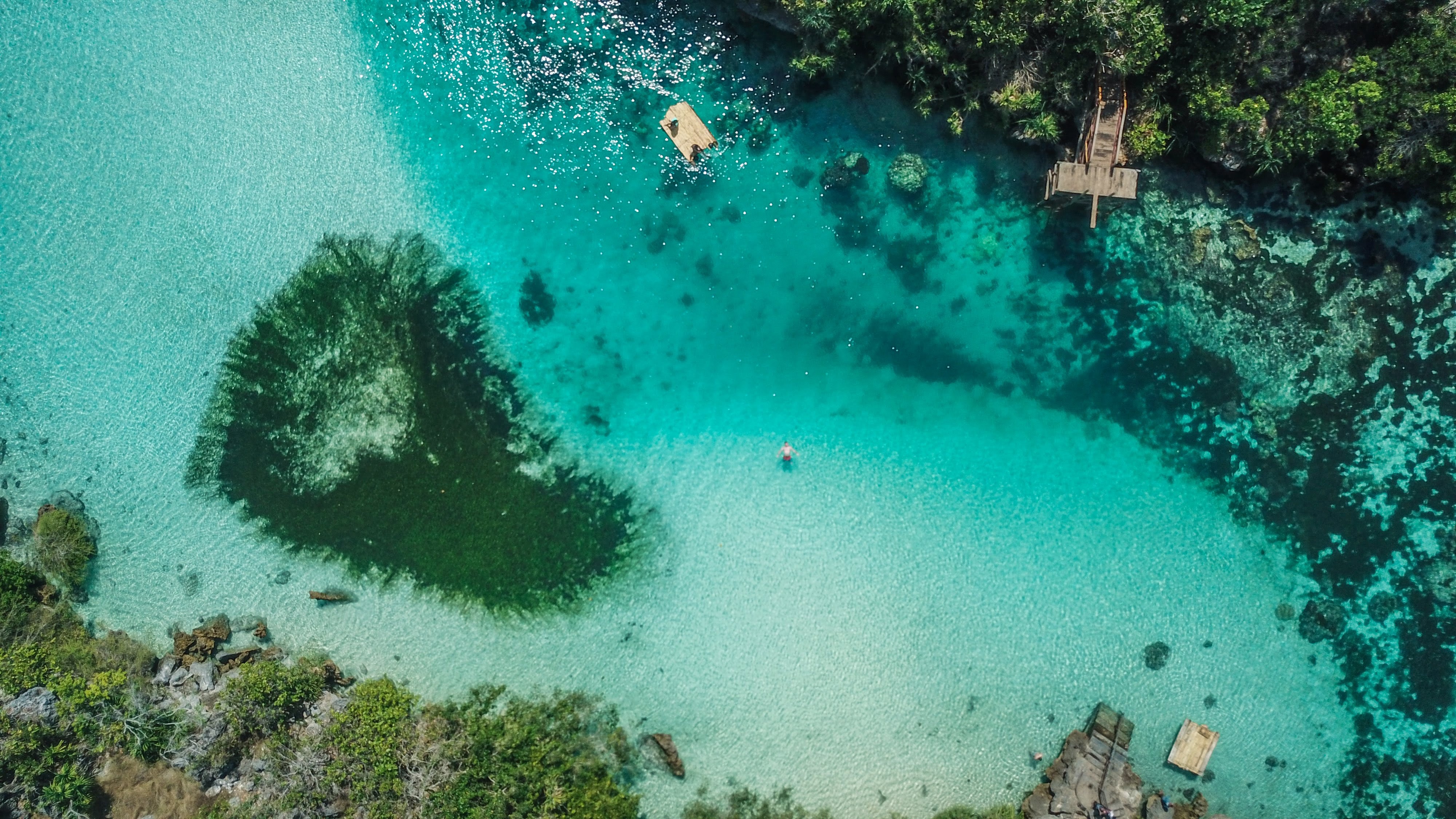 aerial image of Weekuri lake in Sumba