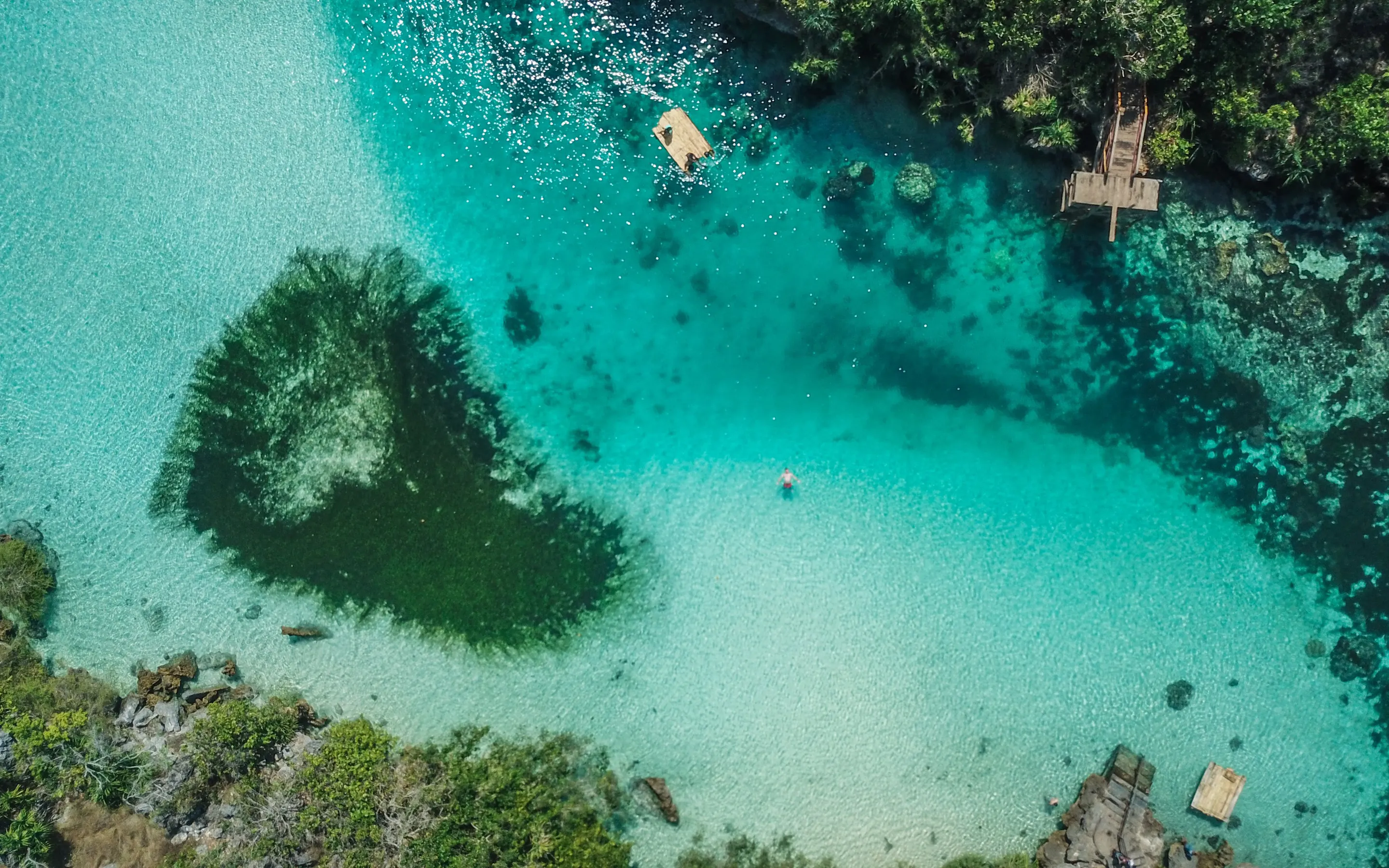 aerial image of Weekuri lake in Sumba