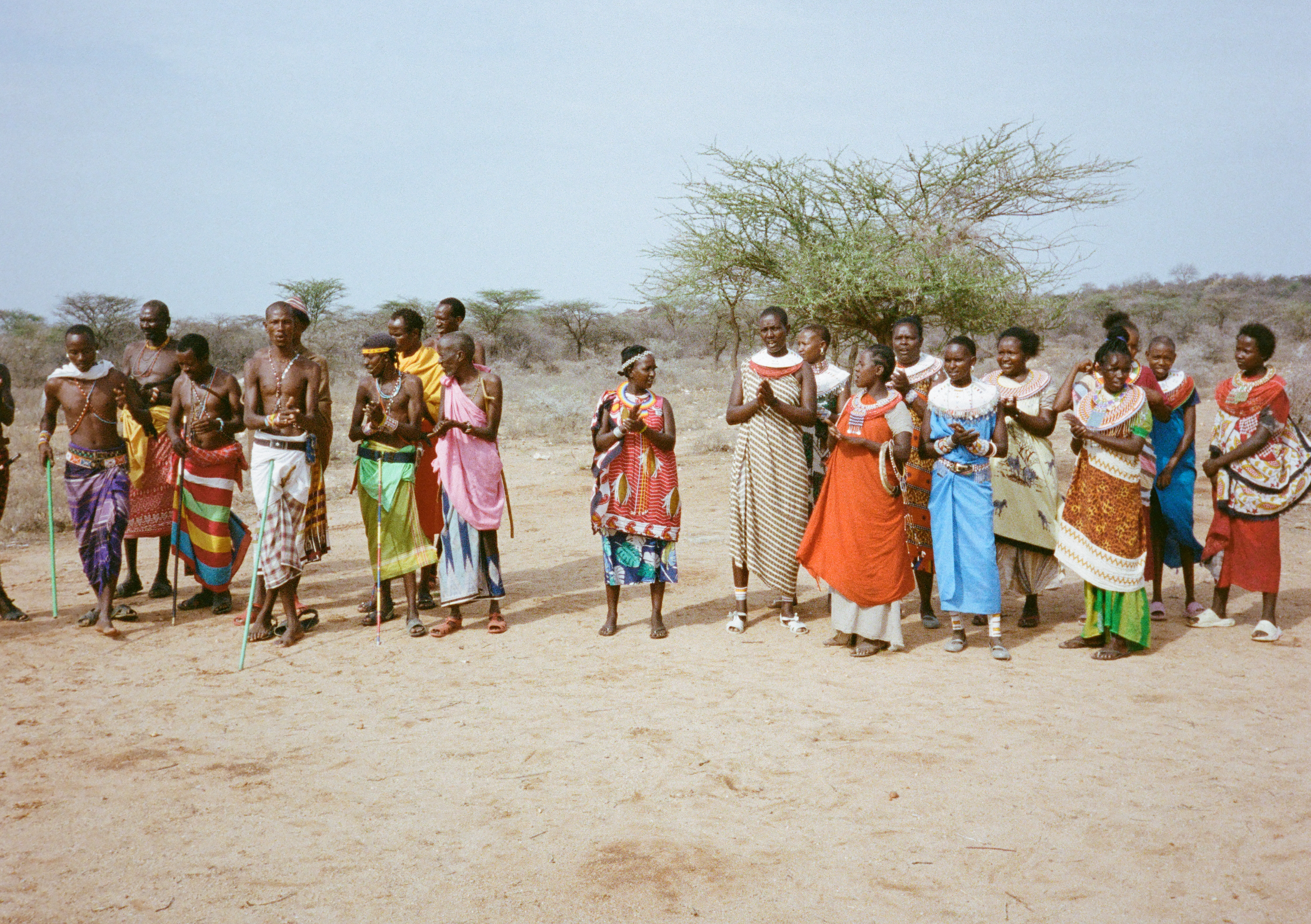 A welcome party of Samburu people, Kenya