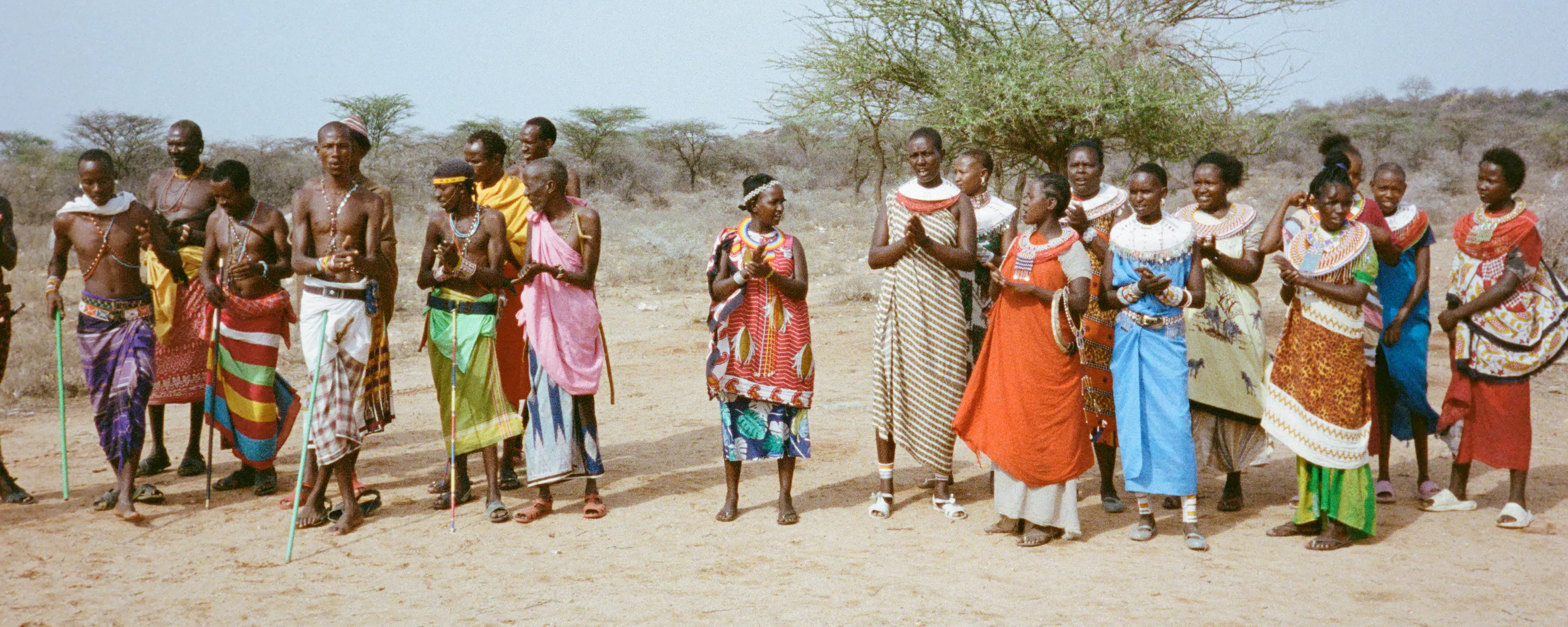 A welcome party of Samburu people, Kenya