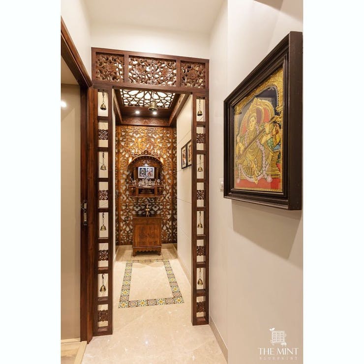 Wood work thakur room design