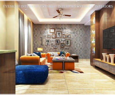 Modern Living Area Interior Designing