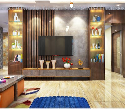 TV Unit design by Eyesight Interiors