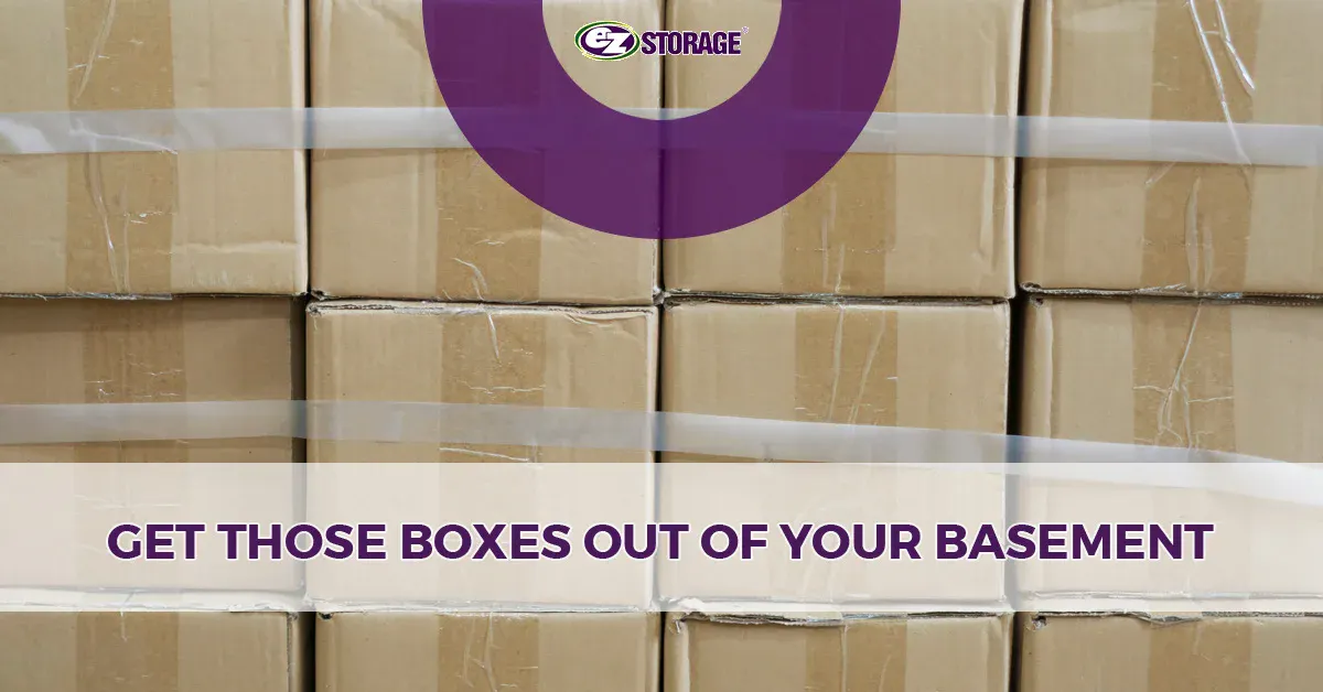 Stack of taped up moving boxes