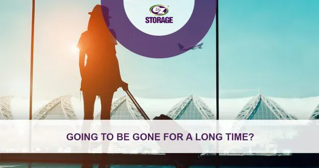Women at the airport looking out the window and text "Going to be gone for a long time?"
