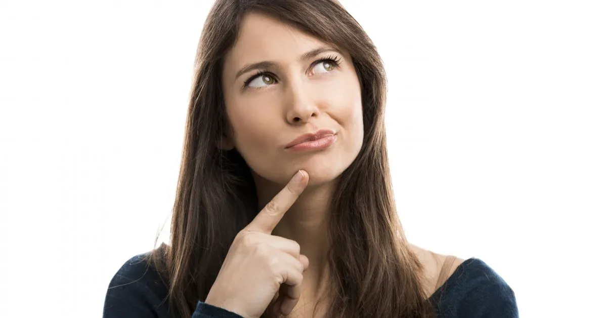 Young woman in thinking pose