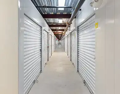 Interior view of EZ Storage facility and storage units at Evergreen Road location