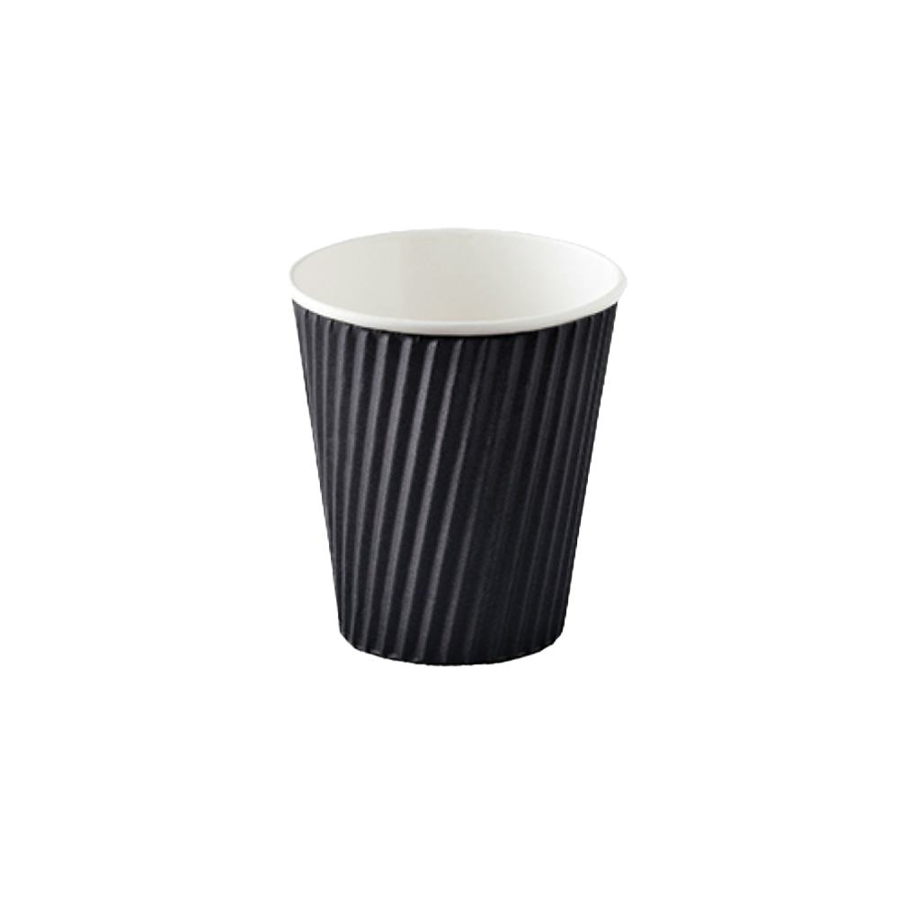 F-Pak Wholesalers - 12 Oz Black Ripple Paper Cup