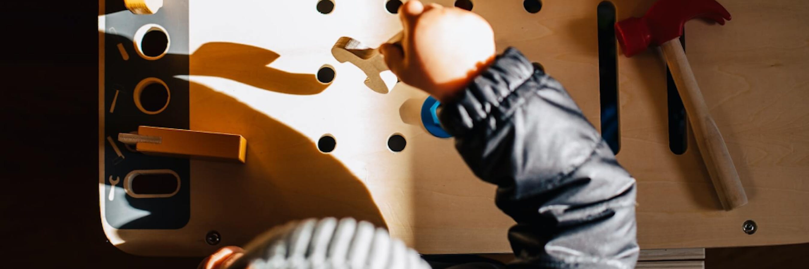 A child creating and making.