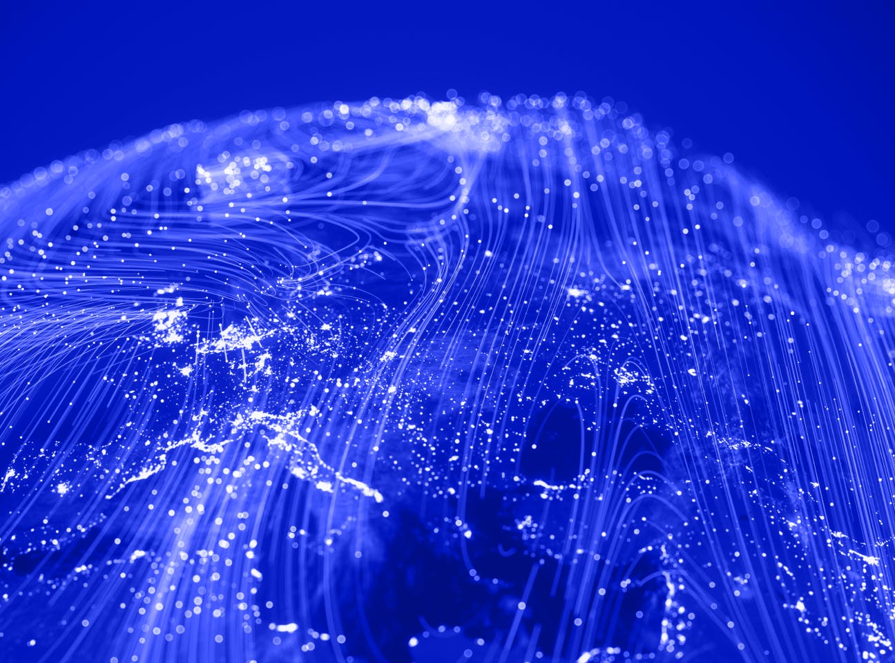 Imagen de portada: ilustración abstracta de una red neuronal, azul