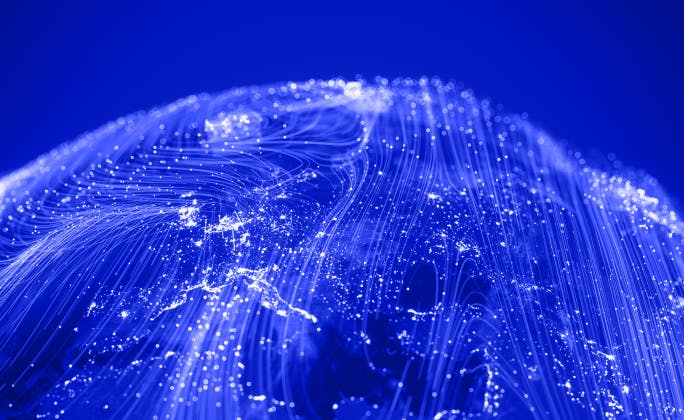 Imagen de portada: ilustración abstracta de una red neuronal, azul