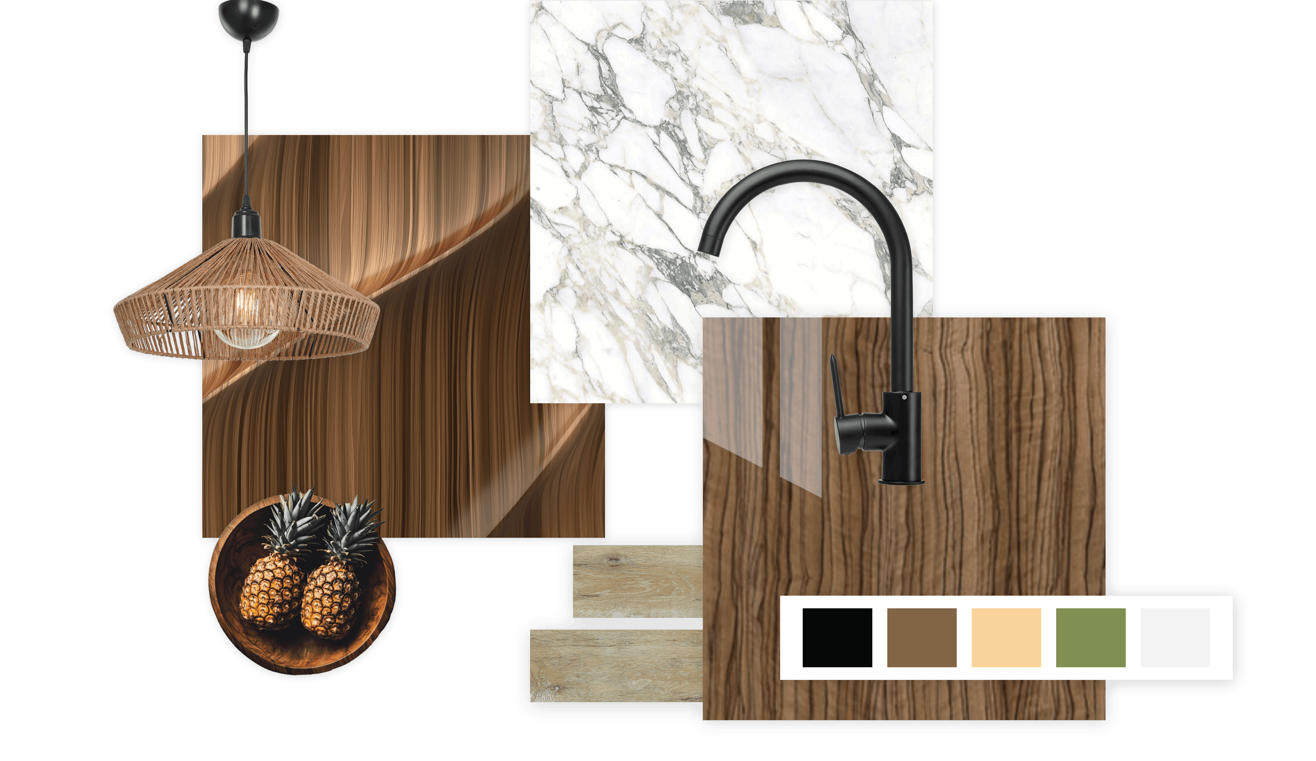 Olivo Gloss Mid Century modern mood board