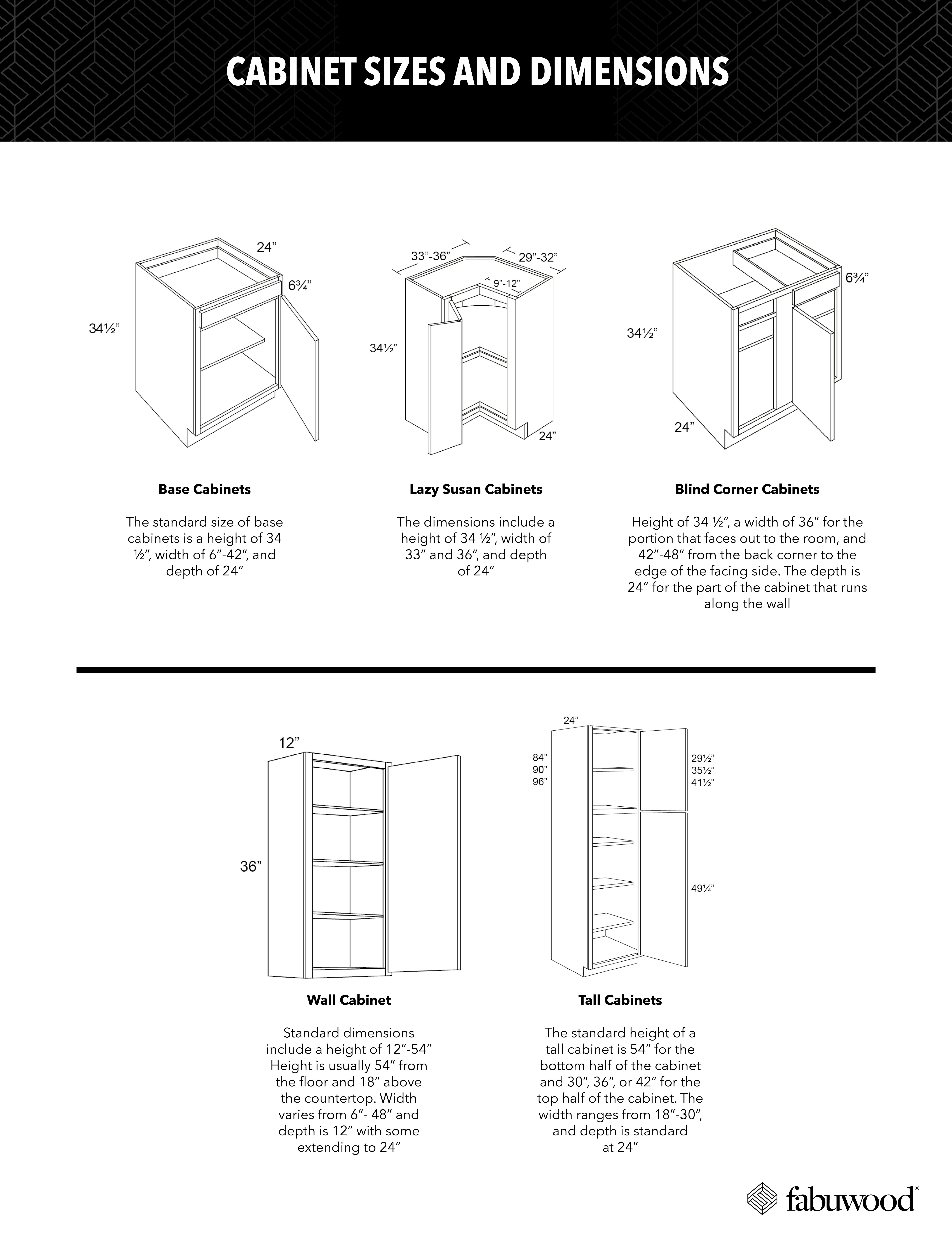 cabinet sizes and dimensions 