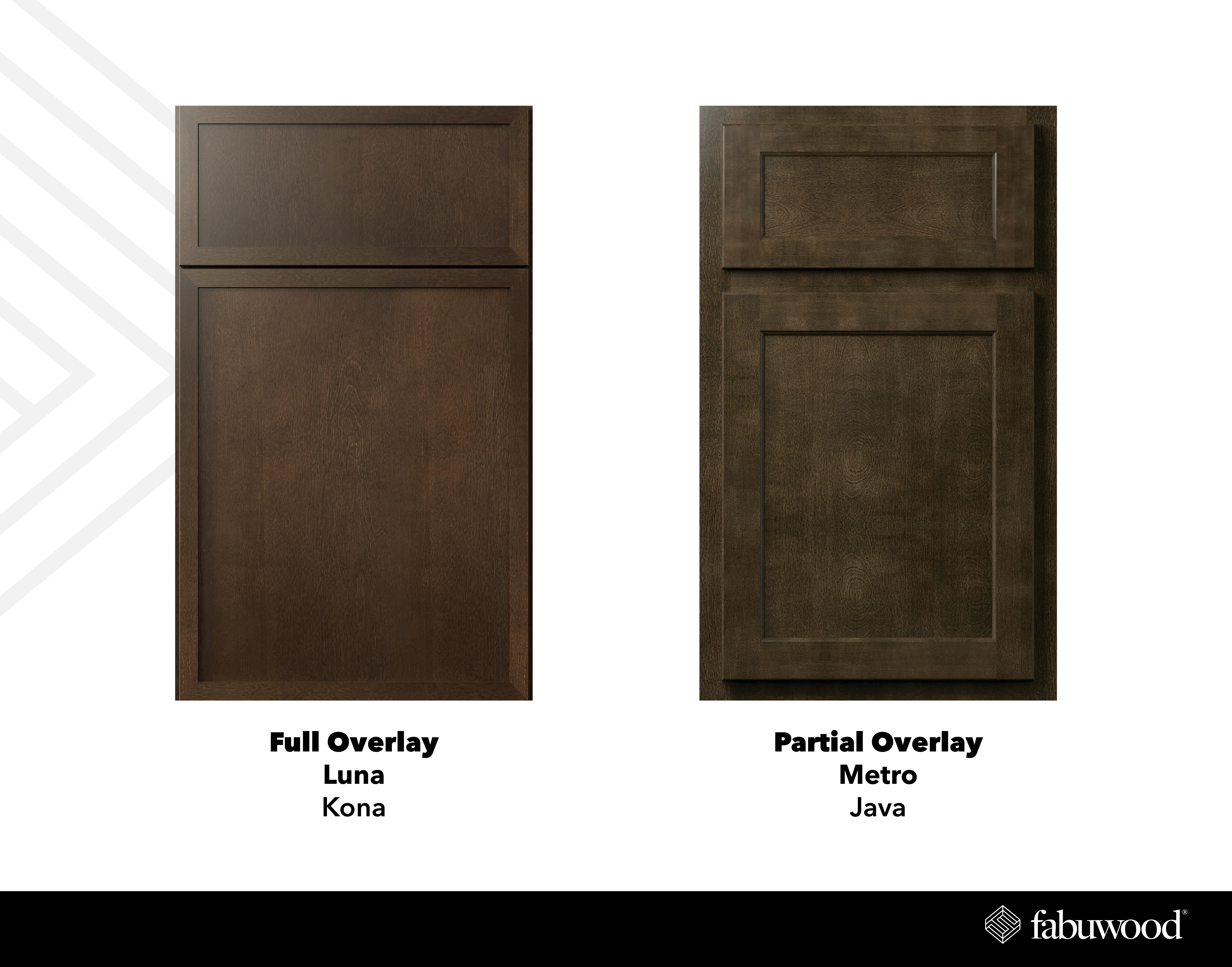 design styles of full overlay and partial overlay cabinets