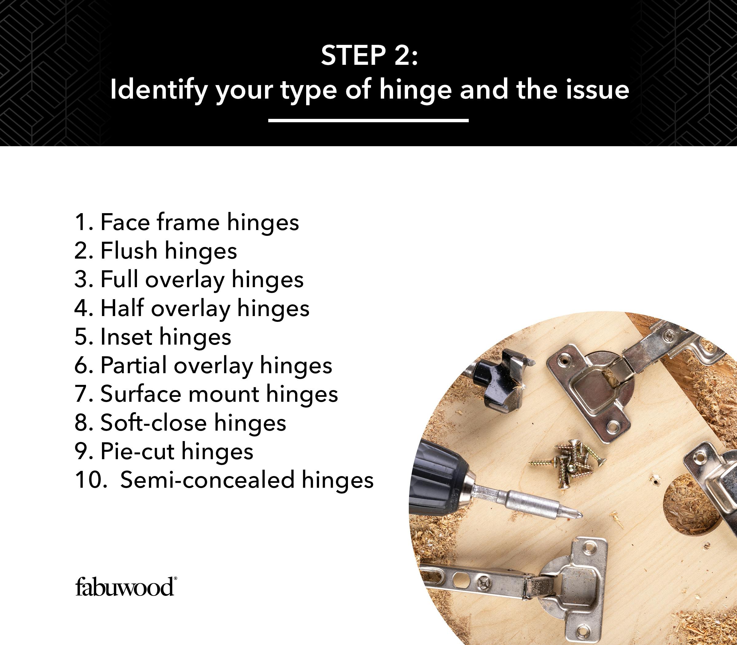 Identify your type of hinge and the issue