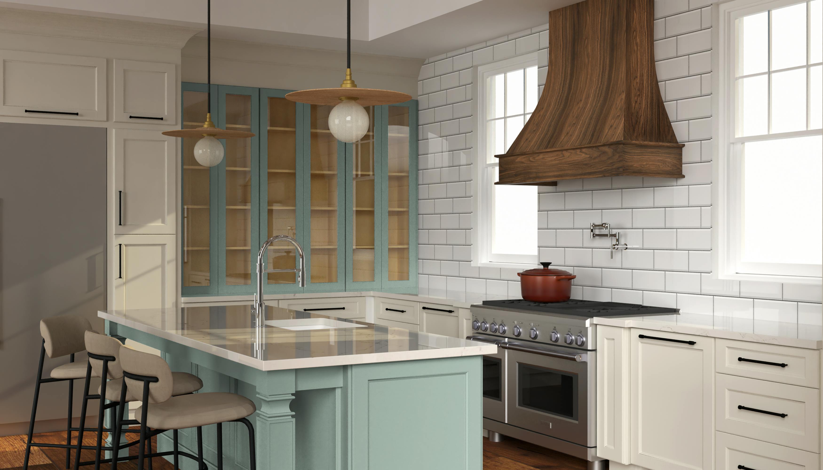 Fabuwood's sage green kitchen