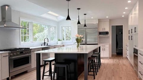 black and white modern two-tone kitchen