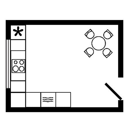 L-shaped kitchen layout 