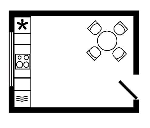 single wall kitchen layout 