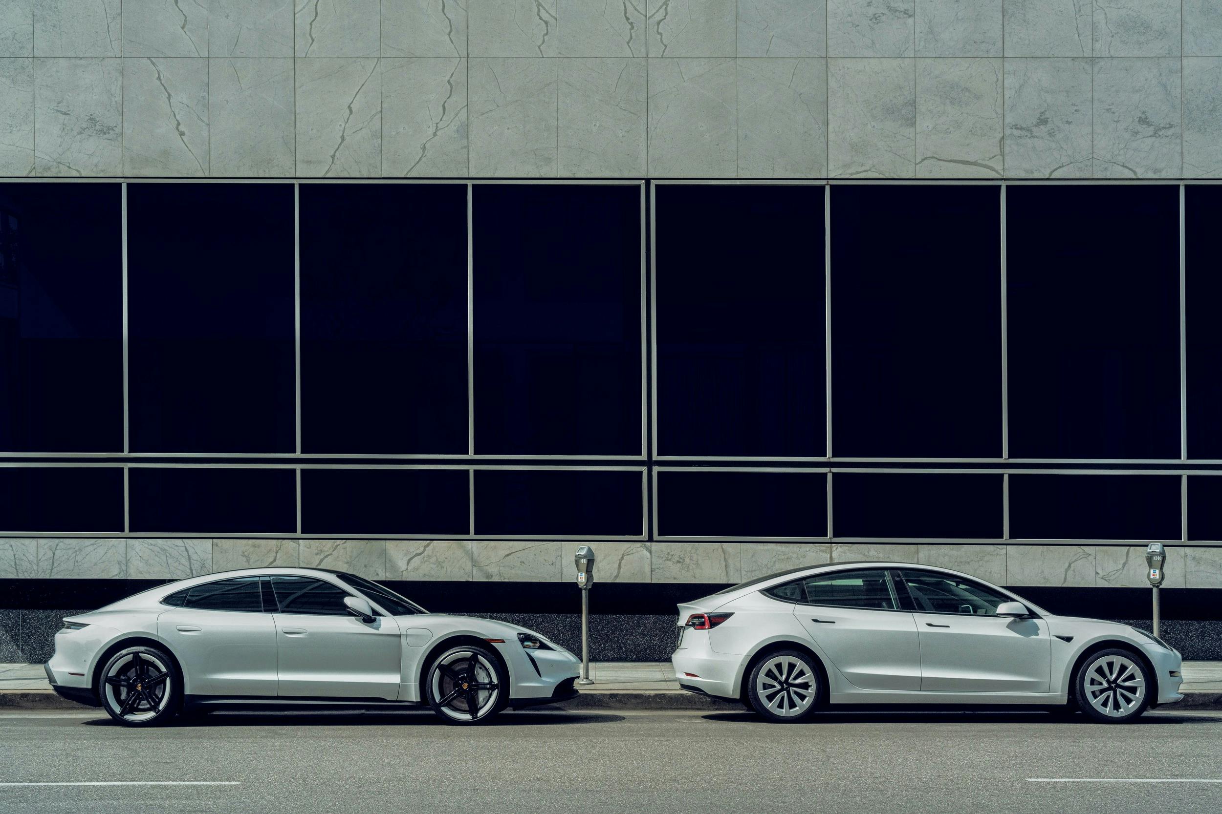 two EVs parked