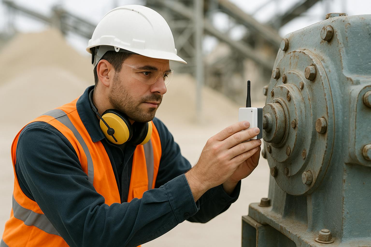 Installing a wireless vibration sensor on gearbox