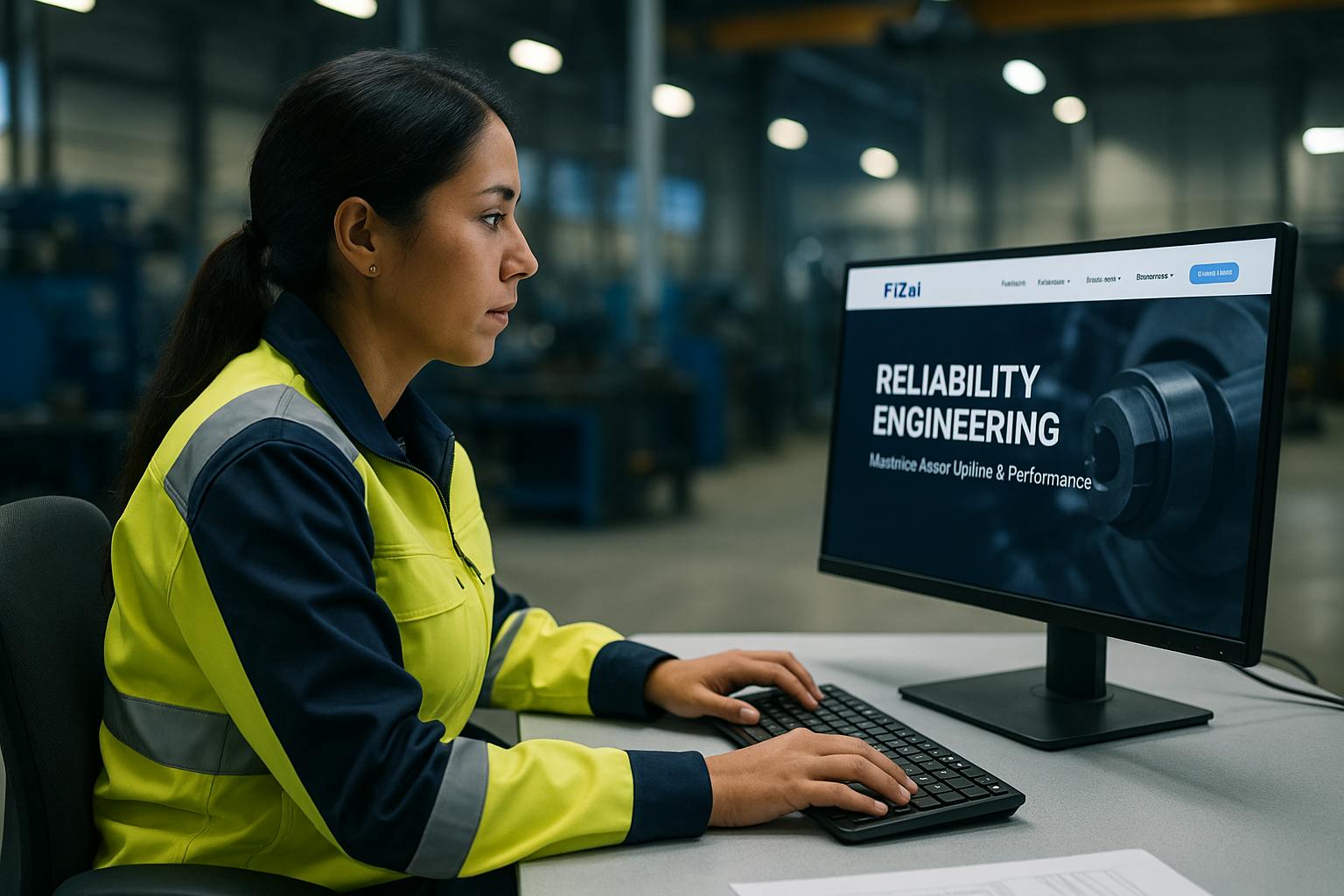 A female worker logging in to the Factory AI app