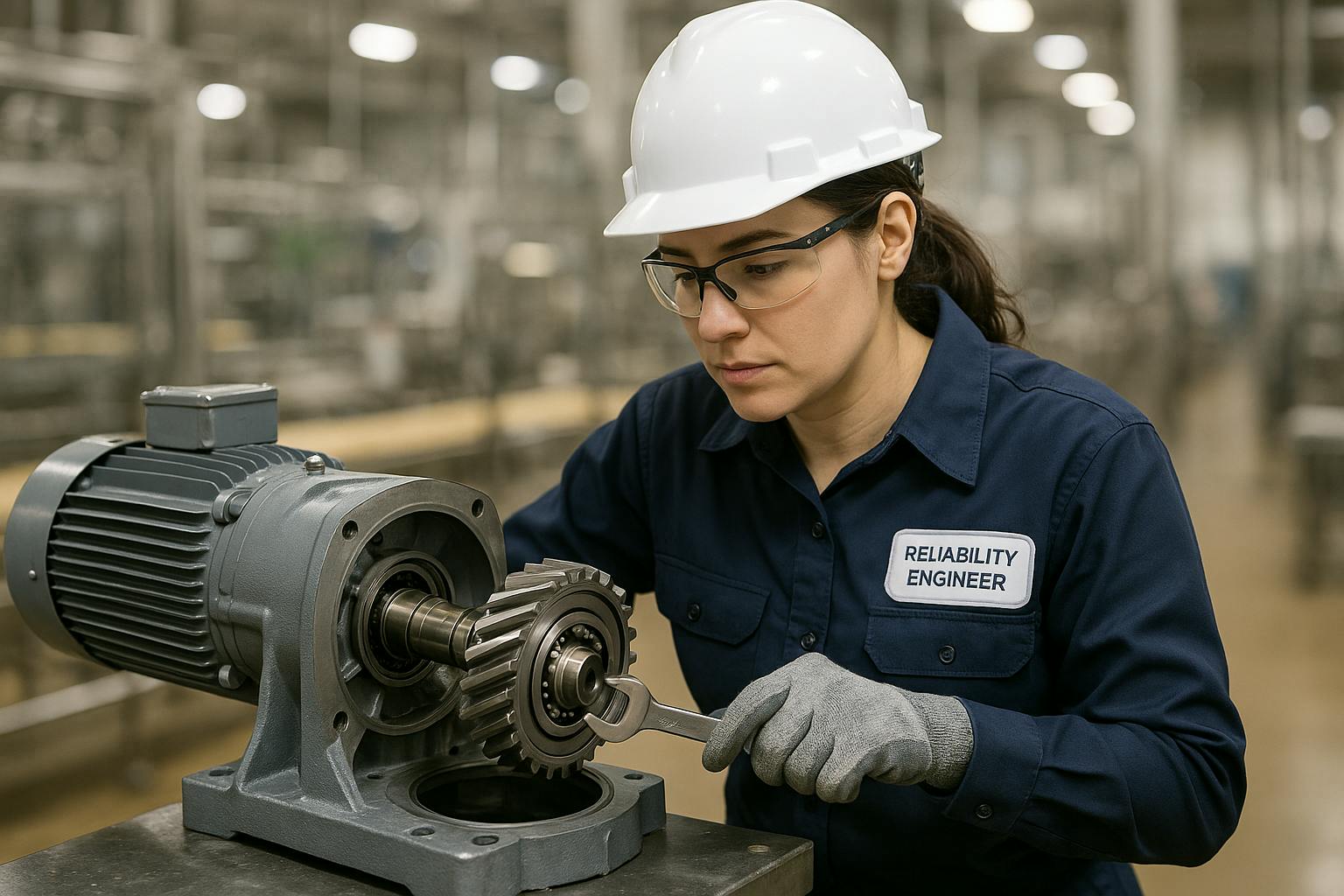 A reliability engineer overhauling a gearbox in a traditional labour intensive PM. 