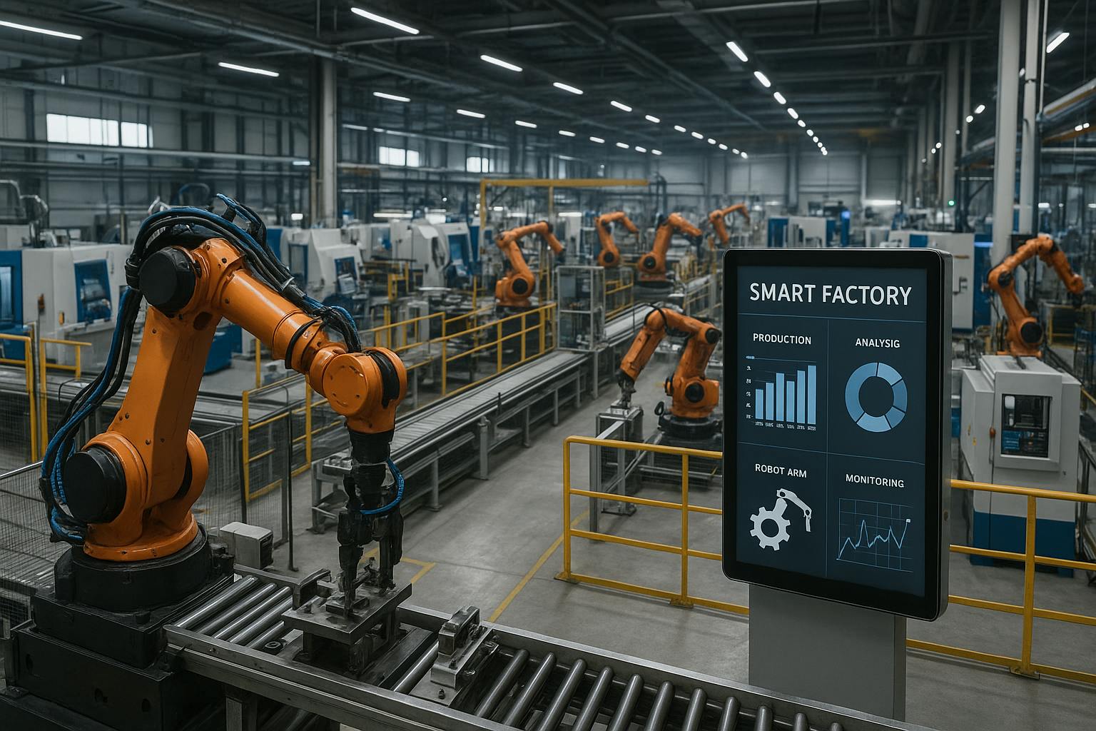 Smart factory with cobots and automation