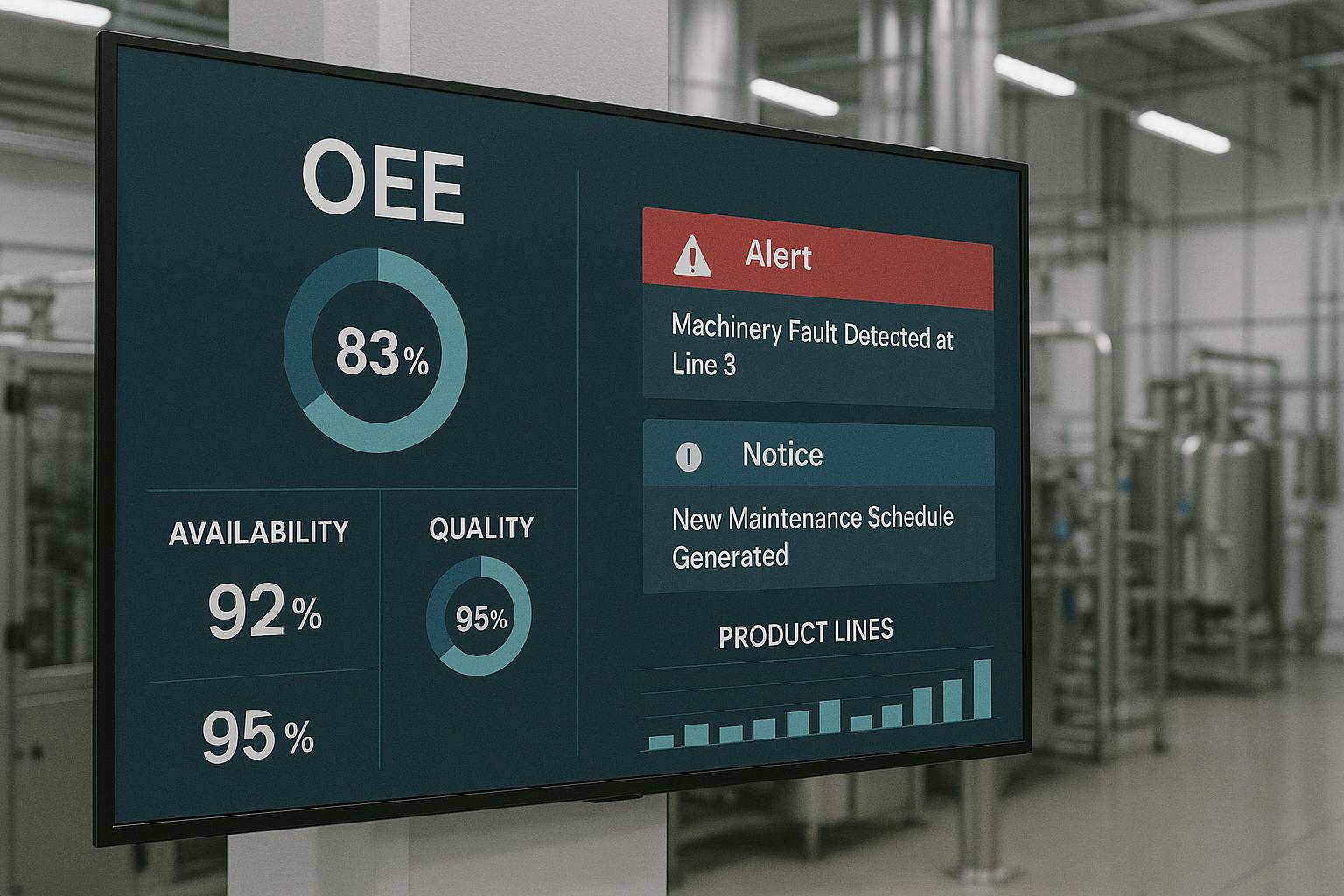 Dashboard showing ai alert in factory