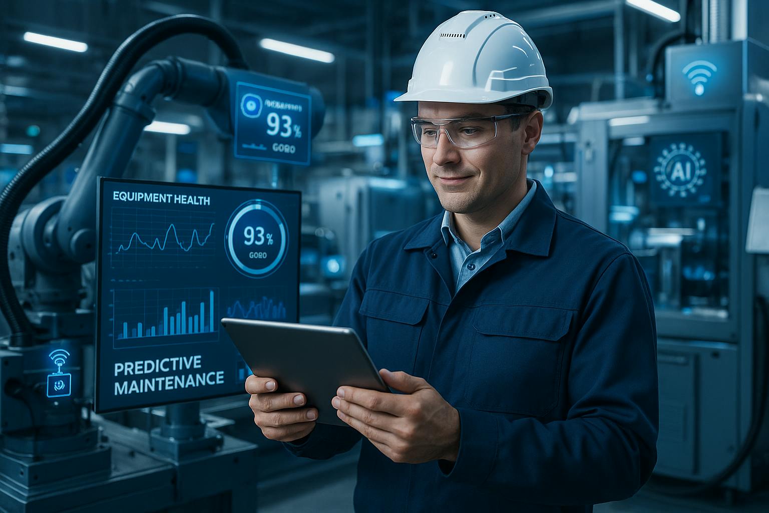 Maintenance supervisor coordinating maintenance with data in a factory