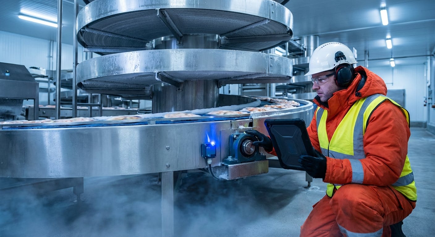 Hero image for Predictive Maintenance for Freezer Conveyors: How to Stop Failures Without Entering the Cold Zone