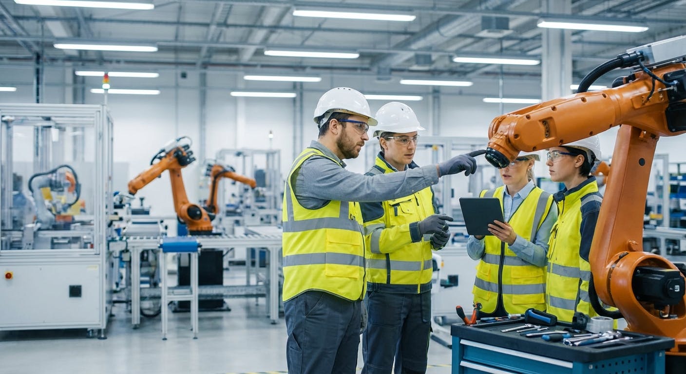 Hero image for Industrial Robots Maintenance: How to Manage a Mixed Fleet for Zero Unplanned Downtime