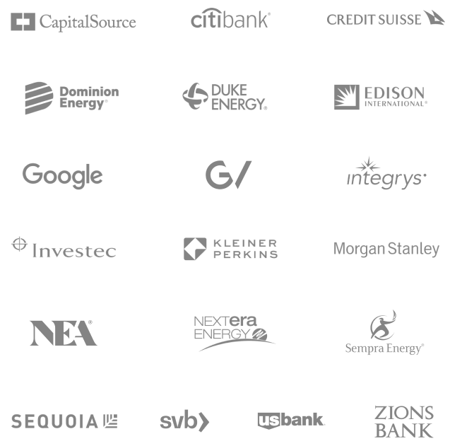 Logos of institutional investors with which Nat and Tom have worked