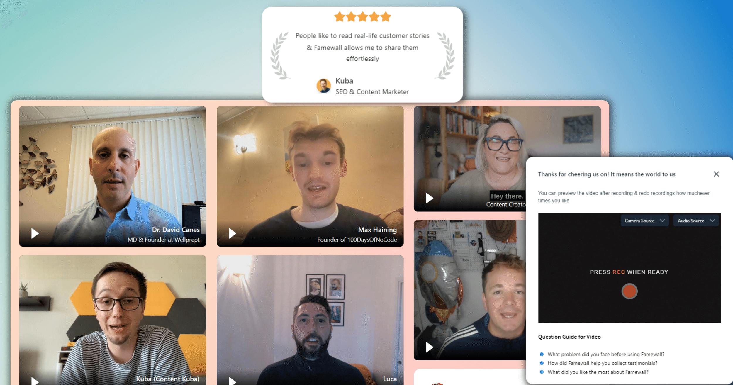 Collect testimonials with ease