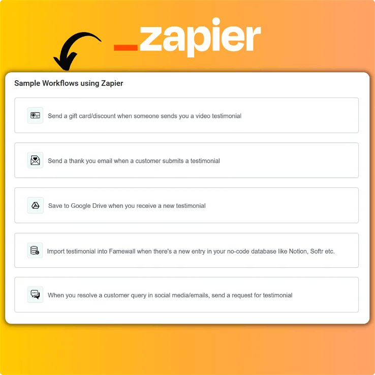 Integrate with 5000+ apps using Zapier