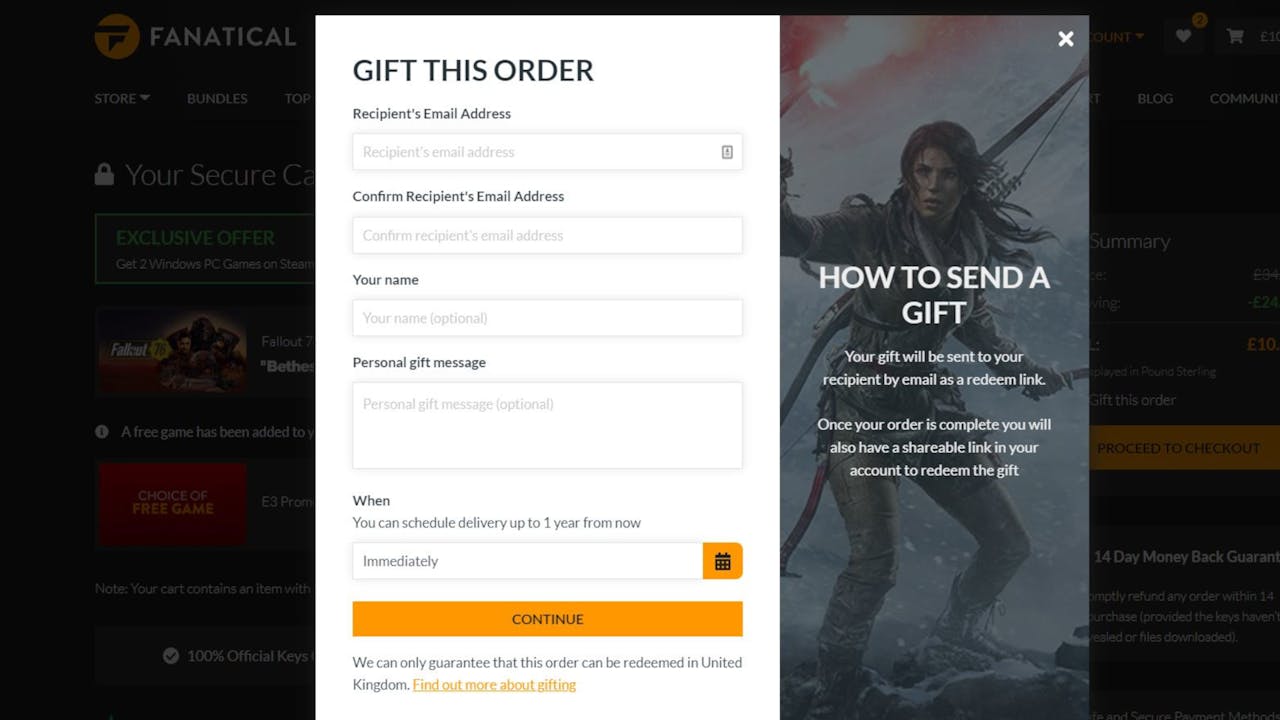 How to Give A Gift on the Fanatical Store