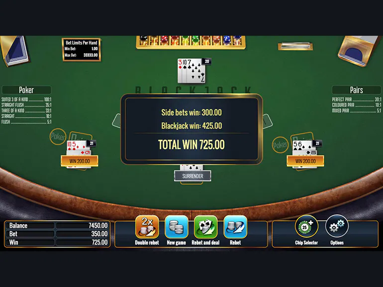 Multi Hand Multi Hand Blackjack Poker & Pairs w/surrender | Play Blackjack Games ...