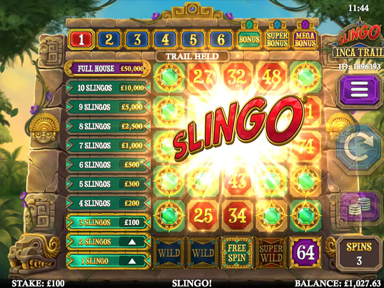 Slingo Inca Trail | Play Slot Games Online at Stardust Casino