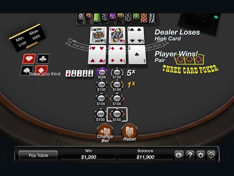 Three Card Poker Play Table Games Online at Mohegan Sun Casino