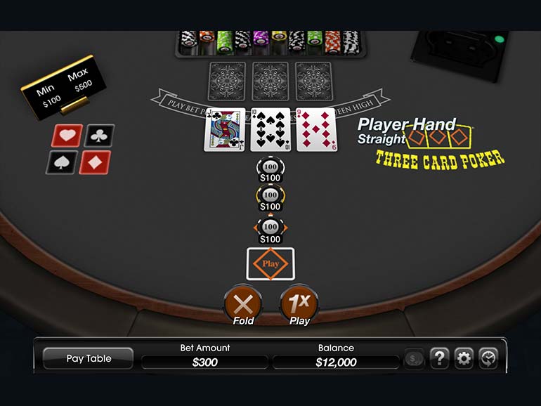 Three Card Poker Play Table Games Online at Mohegan Sun Casino