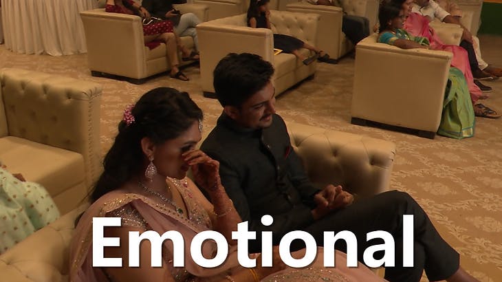 This couple's emotions right after their love story video which was played at their wedding were priceless and it got very emotional. The best gift for a wedding couple in 2022 is the one that leaves a pleasant impact on them.