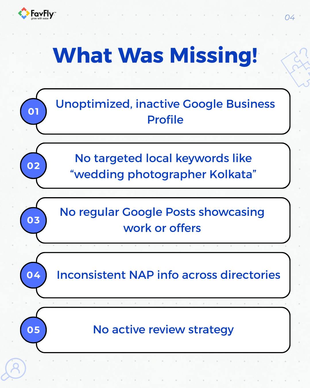 Missing in their GMB