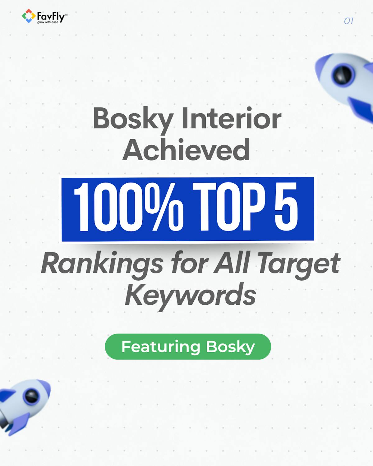 Bosky Interior Achieves 100% Top 5 Rankings for All Target Keywords on Google