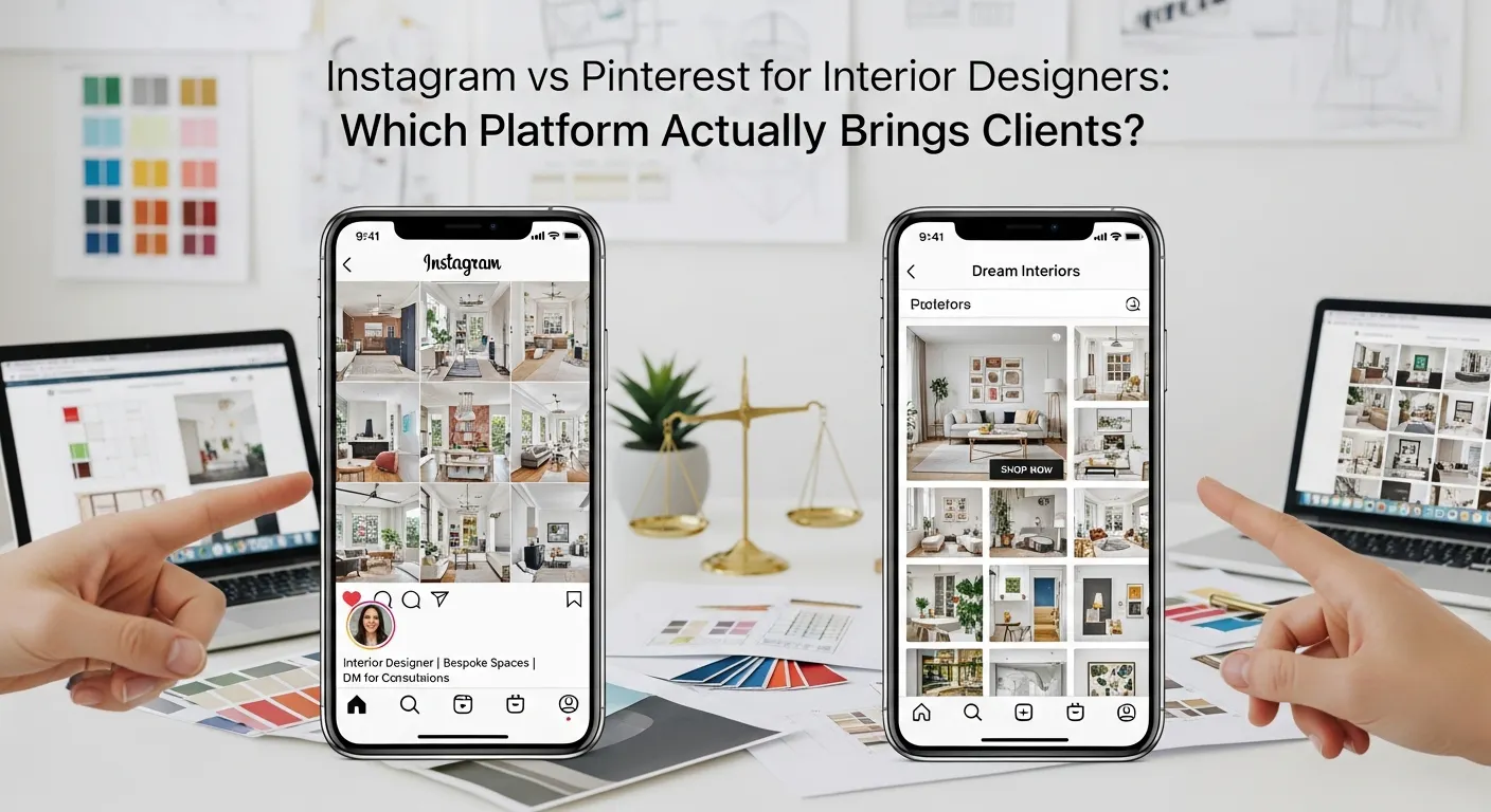 Instagram vs Pinterest for Interior Designers: Which Platform Actually Brings Clients?