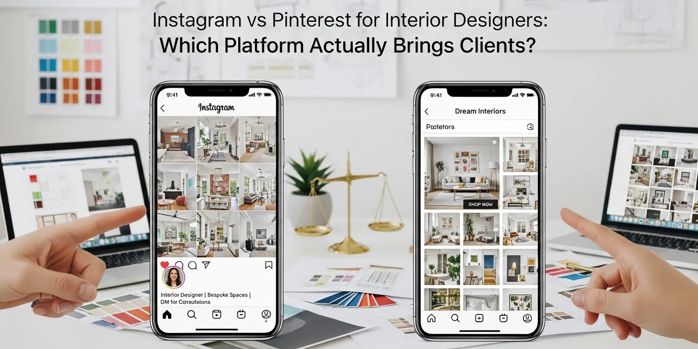 Instagram vs Pinterest for Interior Designers: Which Platform Actually Brings Clients?